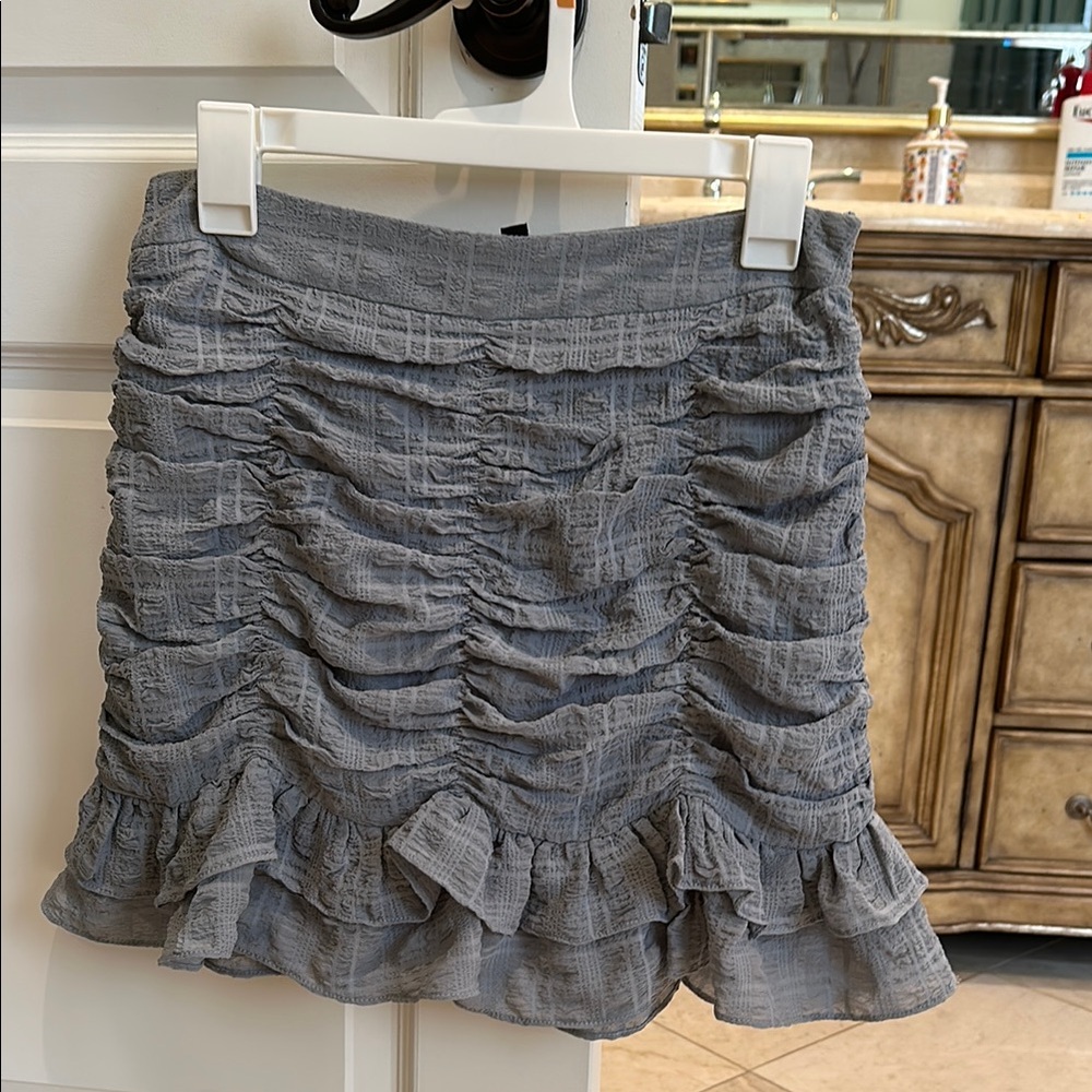 Blue-Gray Ruffled Women's Skirt Large